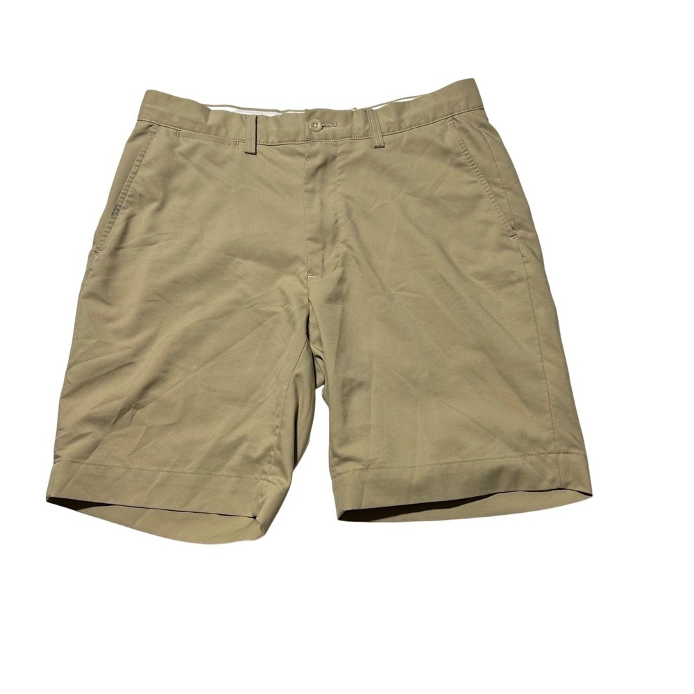 Polo Ralph‎ Lauren Mens Khaki Performance Golf Shorts Size 31 Tan Flat Front